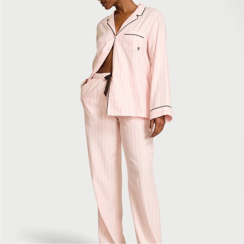 Women's Pink Striped Pajama Set